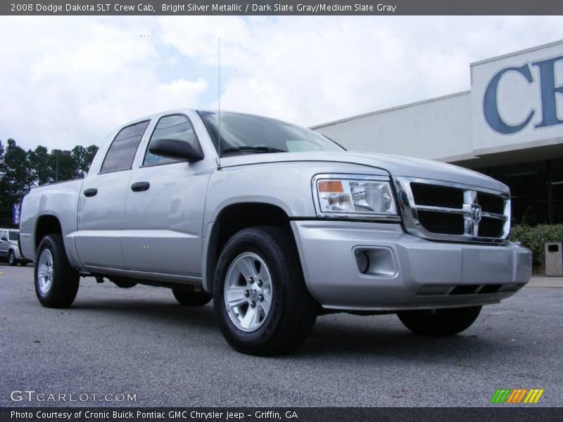 Bright Silver Metallic / Dark Slate Gray/Medium Slate Gray 2008 Dodge Dakota SLT Crew Cab