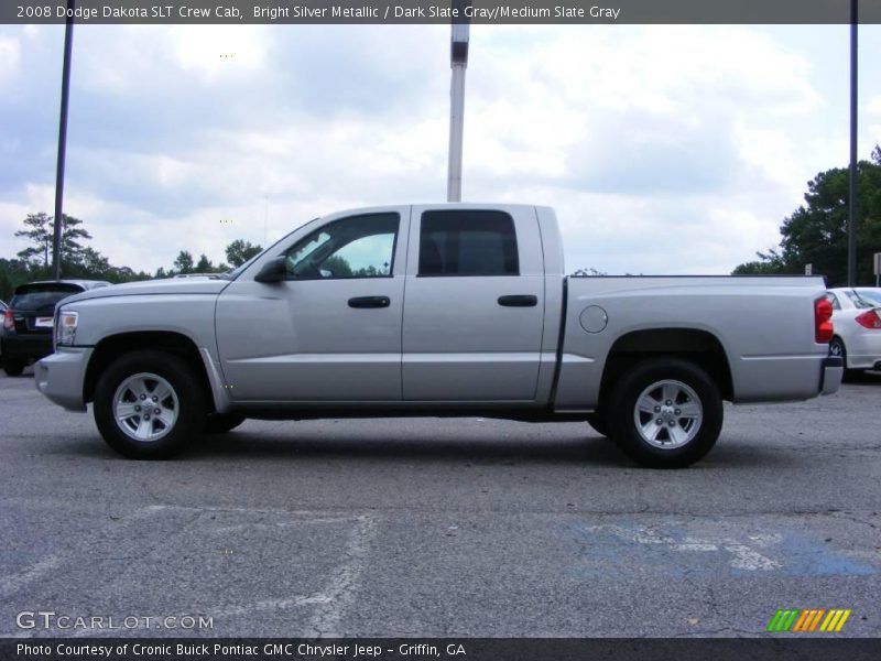Bright Silver Metallic / Dark Slate Gray/Medium Slate Gray 2008 Dodge Dakota SLT Crew Cab