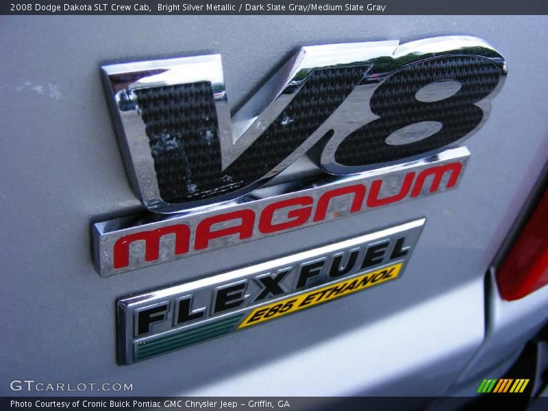 Bright Silver Metallic / Dark Slate Gray/Medium Slate Gray 2008 Dodge Dakota SLT Crew Cab