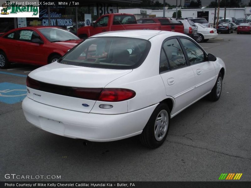 White / Tan 1997 Ford Escort LX Sedan