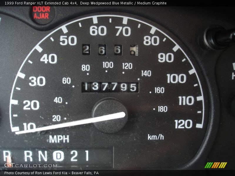 Deep Wedgewood Blue Metallic / Medium Graphite 1999 Ford Ranger XLT Extended Cab 4x4