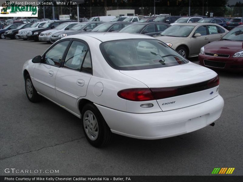 White / Tan 1997 Ford Escort LX Sedan