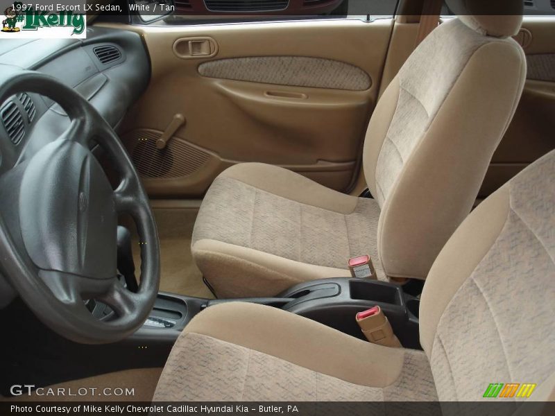 White / Tan 1997 Ford Escort LX Sedan
