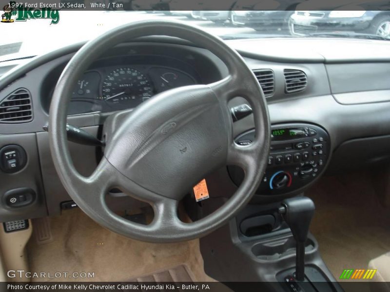White / Tan 1997 Ford Escort LX Sedan