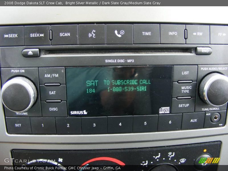 Bright Silver Metallic / Dark Slate Gray/Medium Slate Gray 2008 Dodge Dakota SLT Crew Cab