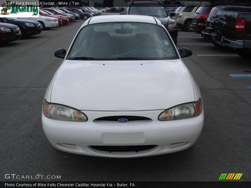 White / Tan 1997 Ford Escort LX Sedan