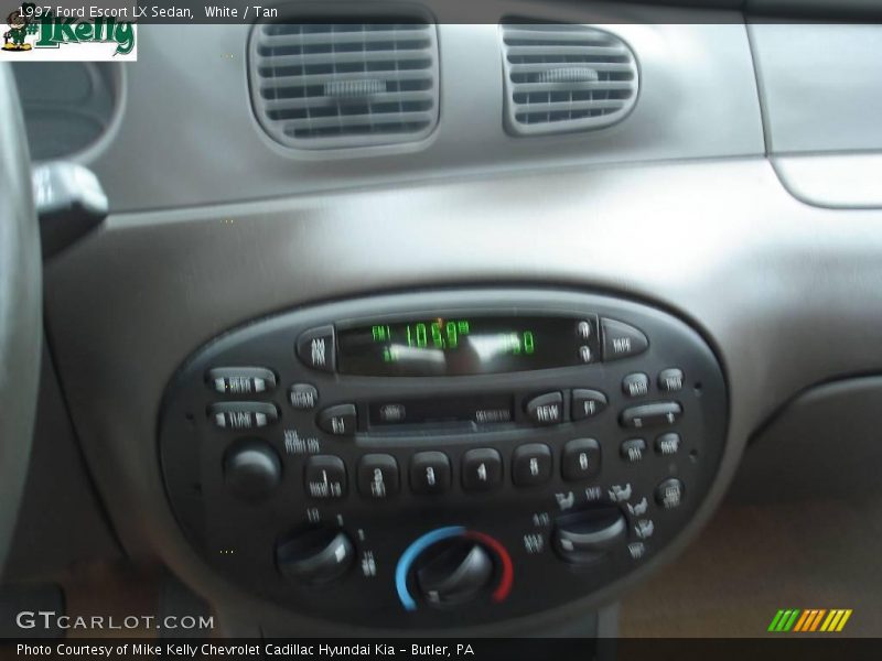 White / Tan 1997 Ford Escort LX Sedan