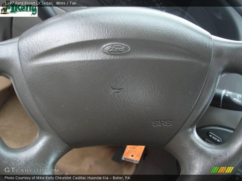 White / Tan 1997 Ford Escort LX Sedan