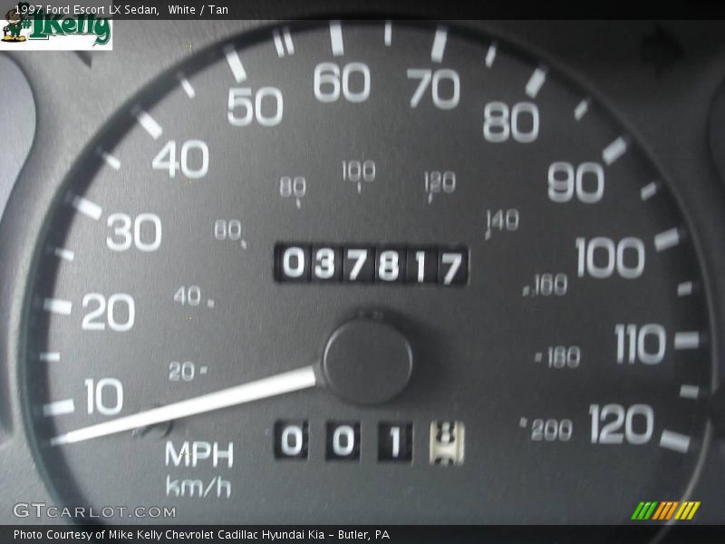 White / Tan 1997 Ford Escort LX Sedan