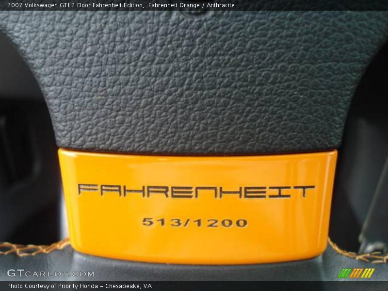 Fahrenheit Orange / Anthracite 2007 Volkswagen GTI 2 Door Fahrenheit Edition