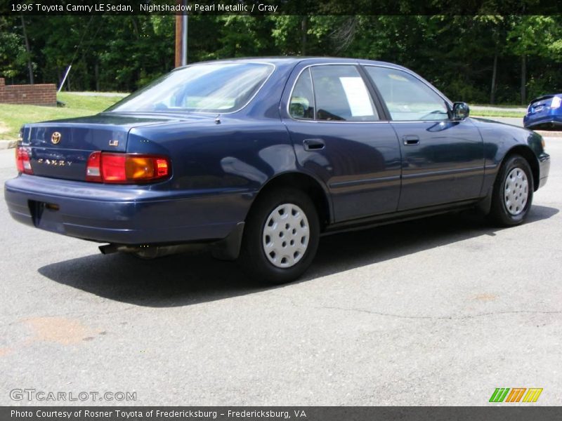 Nightshadow Pearl Metallic / Gray 1996 Toyota Camry LE Sedan