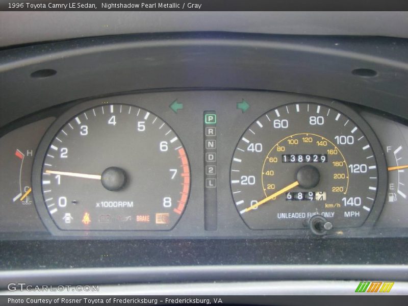 Nightshadow Pearl Metallic / Gray 1996 Toyota Camry LE Sedan
