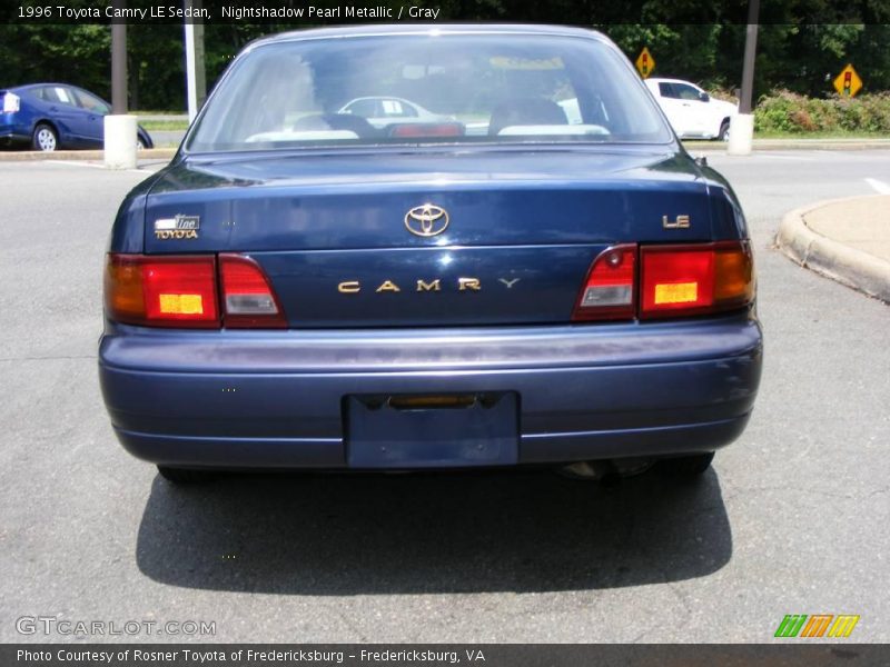 Nightshadow Pearl Metallic / Gray 1996 Toyota Camry LE Sedan
