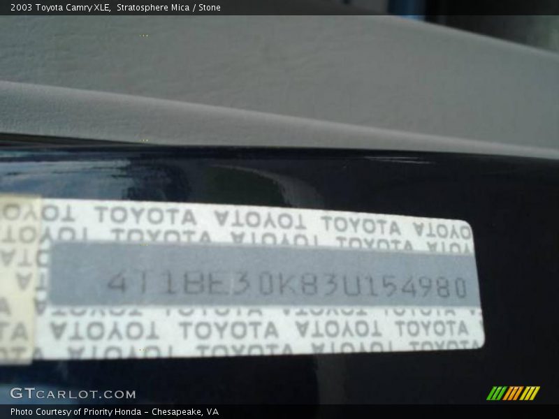 Stratosphere Mica / Stone 2003 Toyota Camry XLE