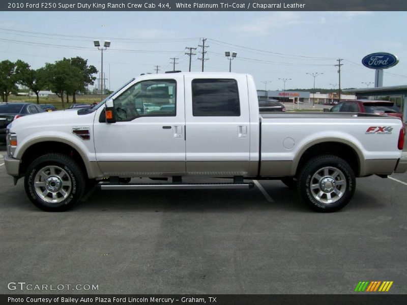 White Platinum Tri-Coat / Chaparral Leather 2010 Ford F250 Super Duty King Ranch Crew Cab 4x4