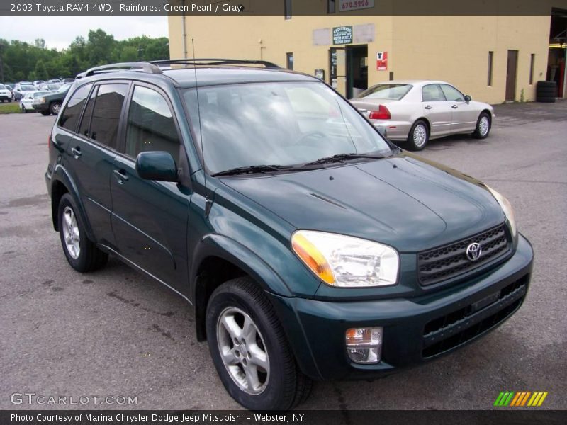 Rainforest Green Pearl / Gray 2003 Toyota RAV4 4WD