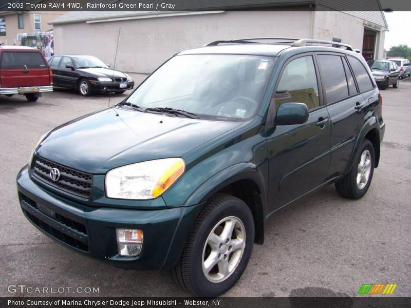 Rainforest Green Pearl / Gray 2003 Toyota RAV4 4WD