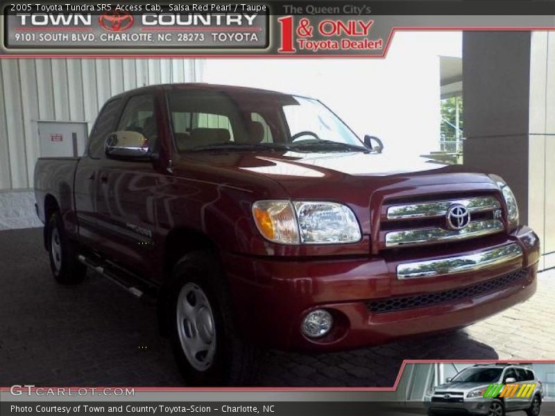 Salsa Red Pearl / Taupe 2005 Toyota Tundra SR5 Access Cab
