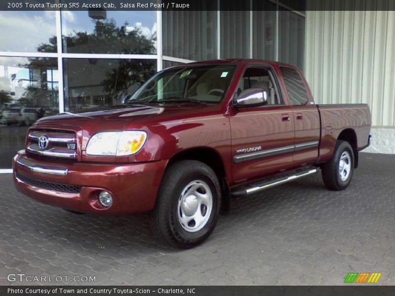 Salsa Red Pearl / Taupe 2005 Toyota Tundra SR5 Access Cab
