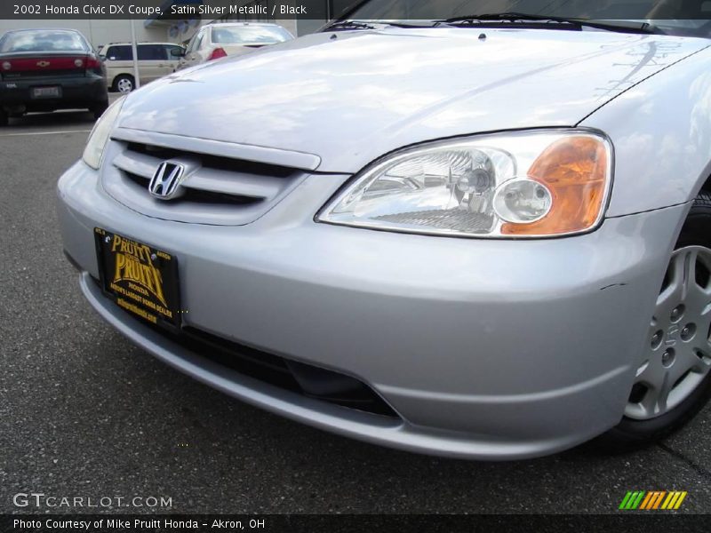 Satin Silver Metallic / Black 2002 Honda Civic DX Coupe