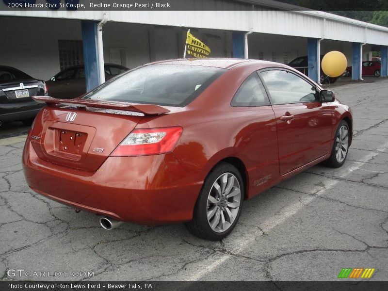 Redline Orange Pearl / Black 2009 Honda Civic Si Coupe