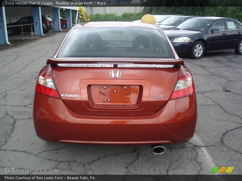 Redline Orange Pearl / Black 2009 Honda Civic Si Coupe