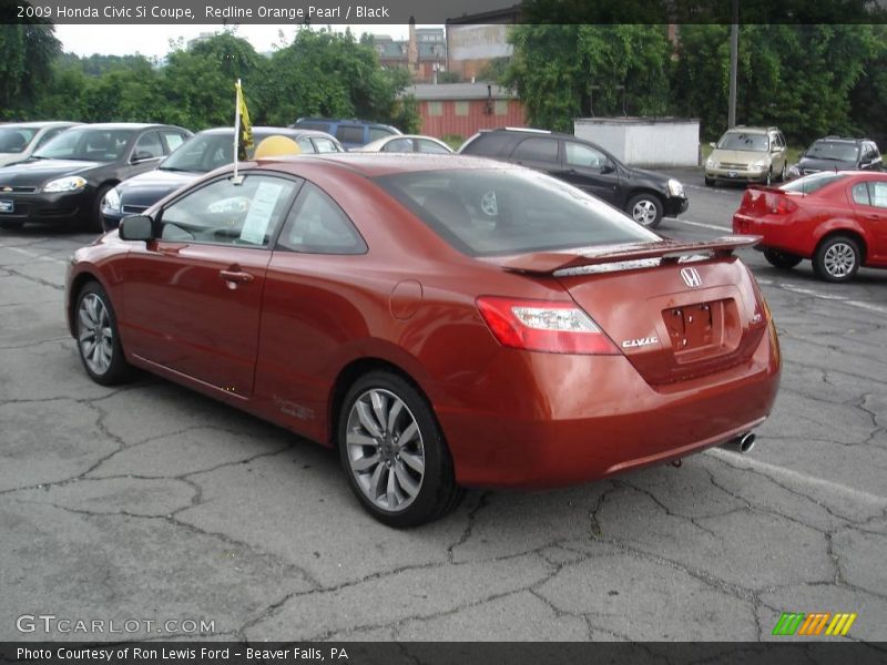 Redline Orange Pearl / Black 2009 Honda Civic Si Coupe