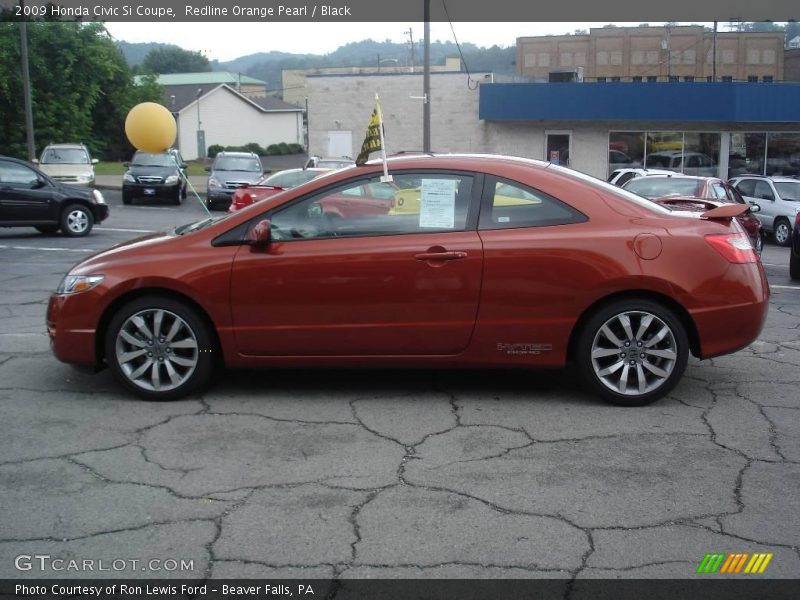 Redline Orange Pearl / Black 2009 Honda Civic Si Coupe