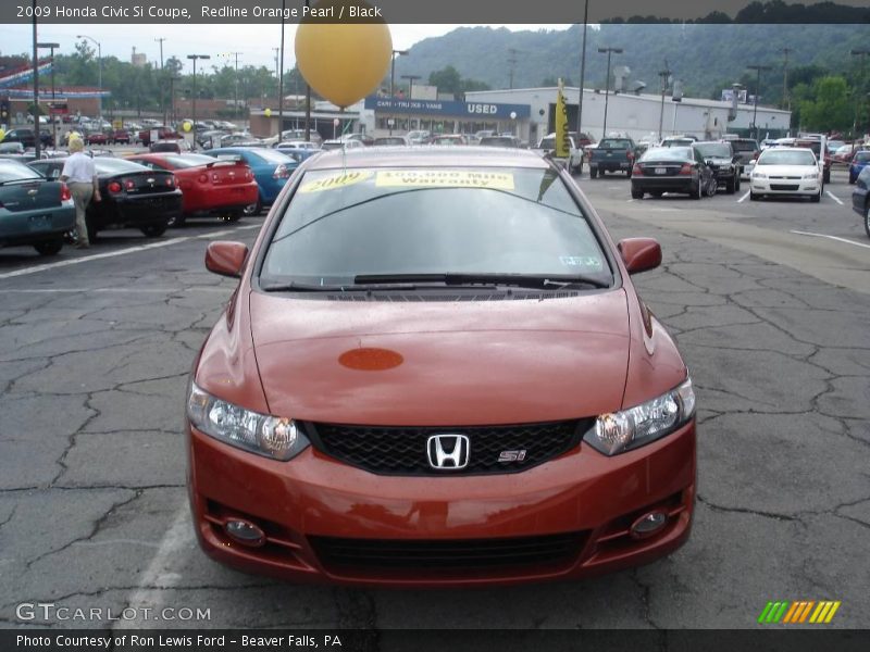 Redline Orange Pearl / Black 2009 Honda Civic Si Coupe