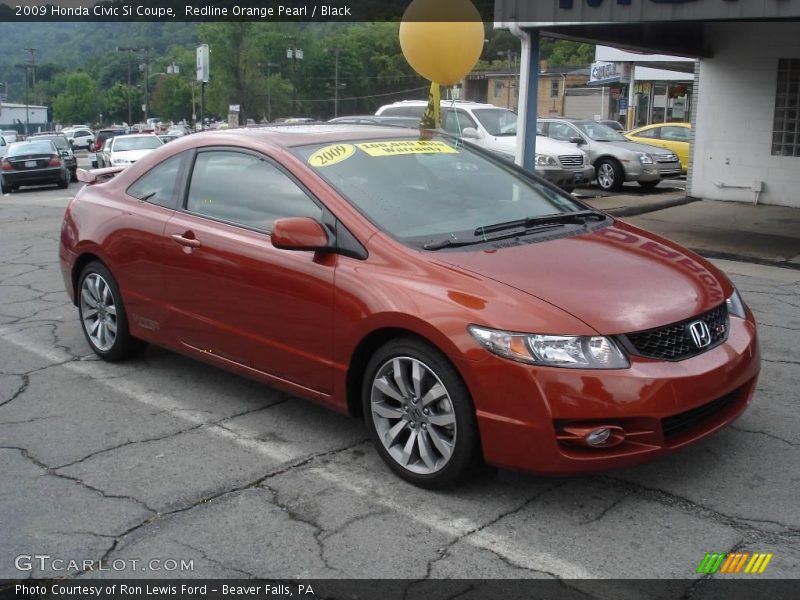 Redline Orange Pearl / Black 2009 Honda Civic Si Coupe