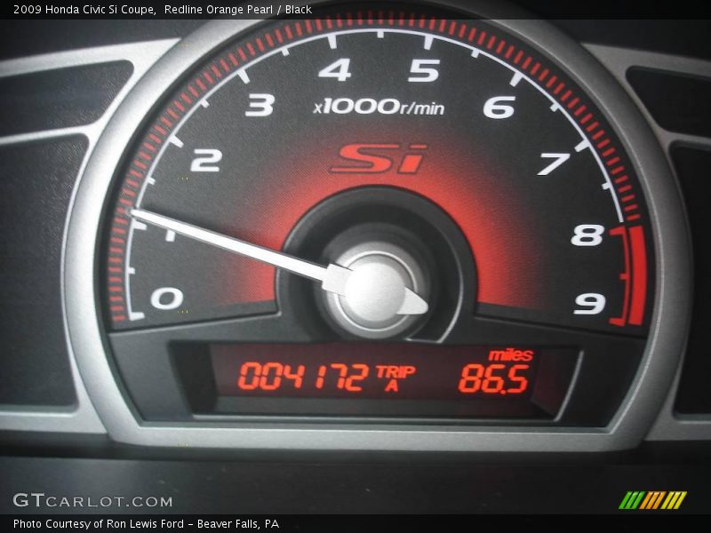 Redline Orange Pearl / Black 2009 Honda Civic Si Coupe