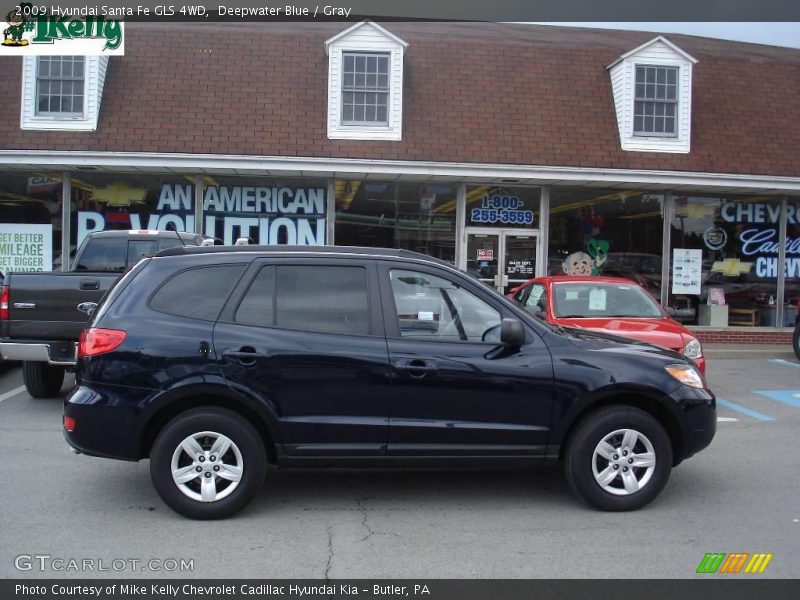 Deepwater Blue / Gray 2009 Hyundai Santa Fe GLS 4WD