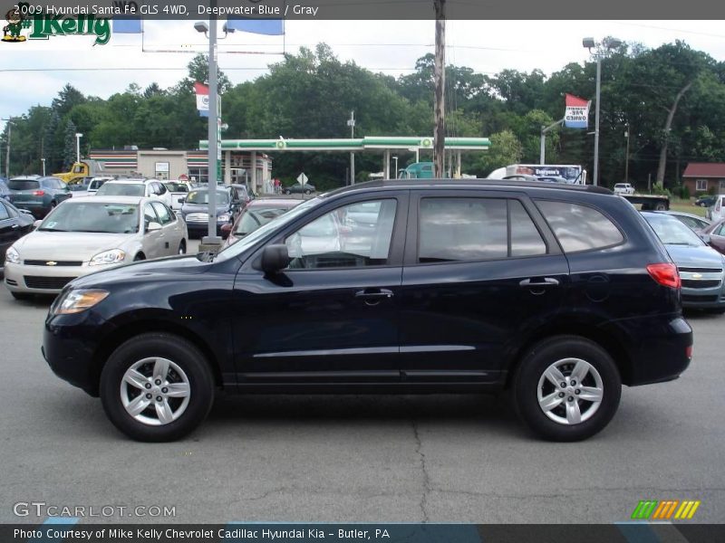 Deepwater Blue / Gray 2009 Hyundai Santa Fe GLS 4WD