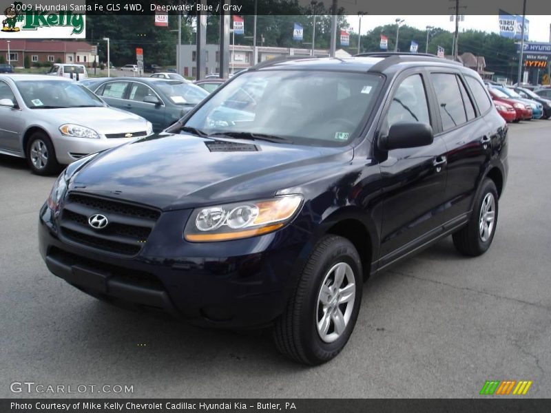 Deepwater Blue / Gray 2009 Hyundai Santa Fe GLS 4WD