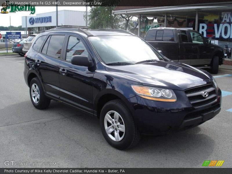 Deepwater Blue / Gray 2009 Hyundai Santa Fe GLS 4WD