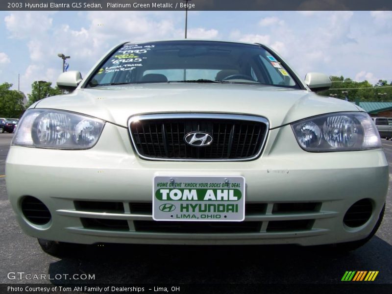 Platinum Green Metallic / Beige 2003 Hyundai Elantra GLS Sedan