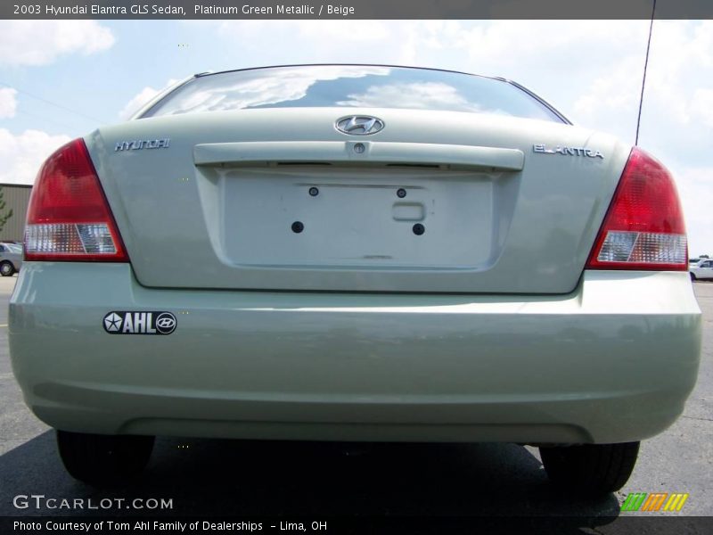 Platinum Green Metallic / Beige 2003 Hyundai Elantra GLS Sedan