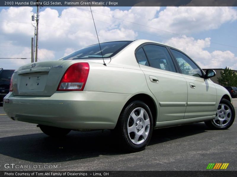 Platinum Green Metallic / Beige 2003 Hyundai Elantra GLS Sedan