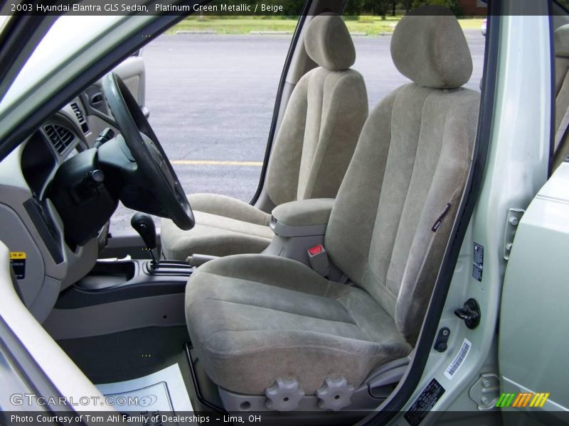 Platinum Green Metallic / Beige 2003 Hyundai Elantra GLS Sedan