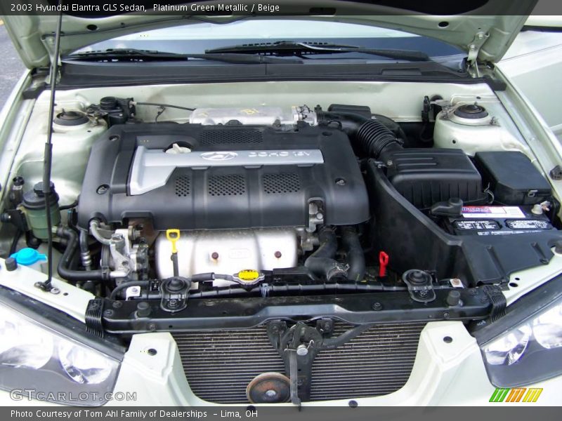 Platinum Green Metallic / Beige 2003 Hyundai Elantra GLS Sedan