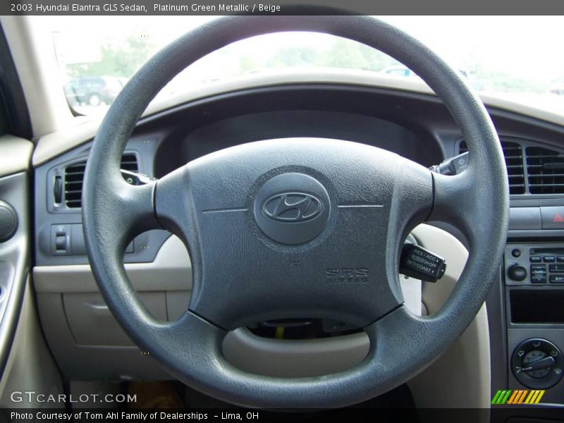 Platinum Green Metallic / Beige 2003 Hyundai Elantra GLS Sedan