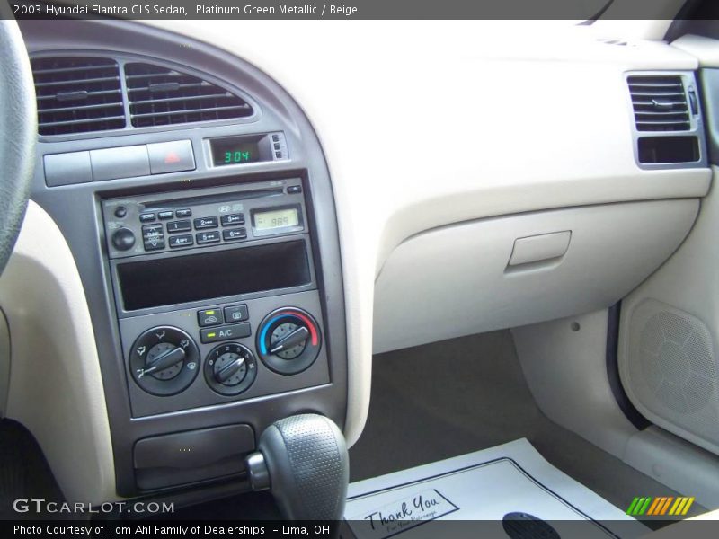 Platinum Green Metallic / Beige 2003 Hyundai Elantra GLS Sedan