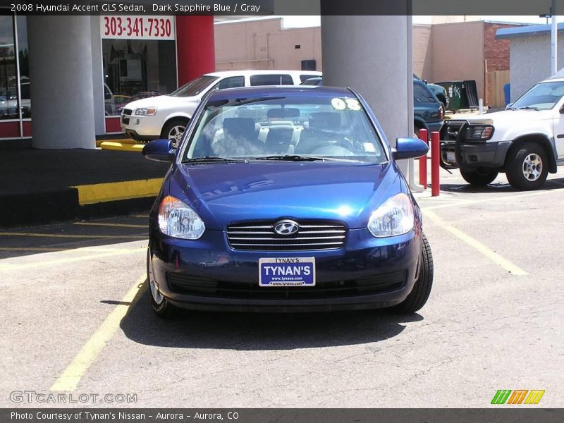 Dark Sapphire Blue / Gray 2008 Hyundai Accent GLS Sedan