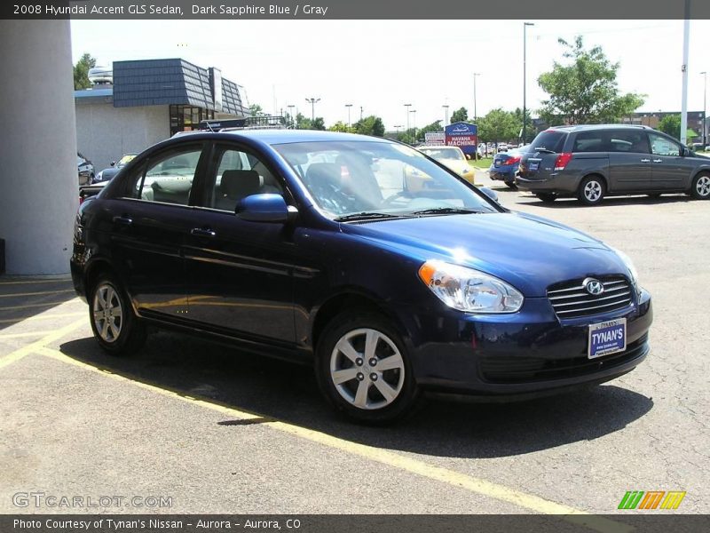 Dark Sapphire Blue / Gray 2008 Hyundai Accent GLS Sedan