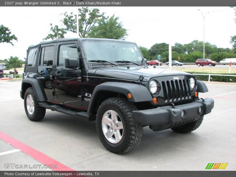 Black / Dark Khaki/Medium Khaki 2007 Jeep Wrangler Unlimited X