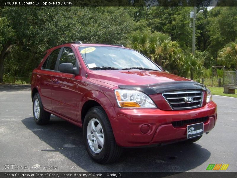 Spicy Red / Gray 2008 Kia Sorento LX