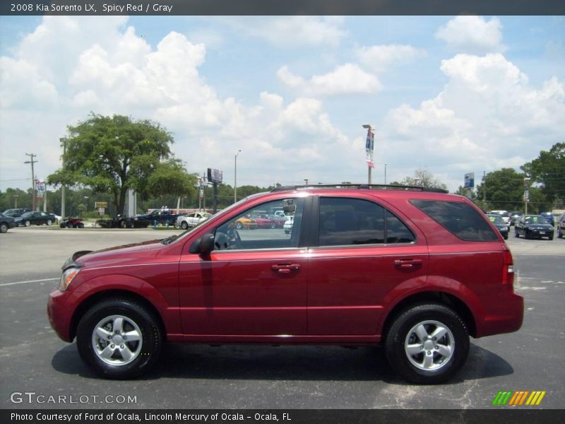 Spicy Red / Gray 2008 Kia Sorento LX