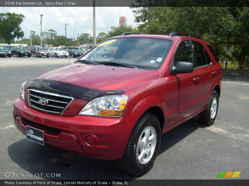 Spicy Red / Gray 2008 Kia Sorento LX