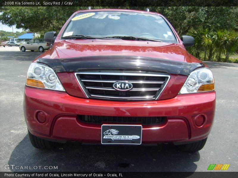 Spicy Red / Gray 2008 Kia Sorento LX