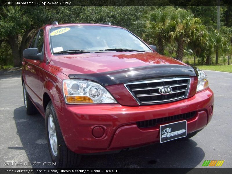 Spicy Red / Gray 2008 Kia Sorento LX